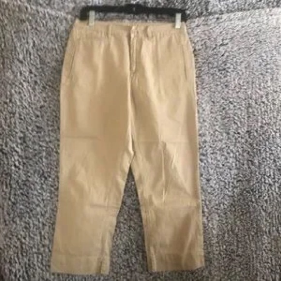 Lauren Ralph Lauren Khaki Pants Women’s Size 6P 100% Soft Cotton like new - Picture 1 of 3